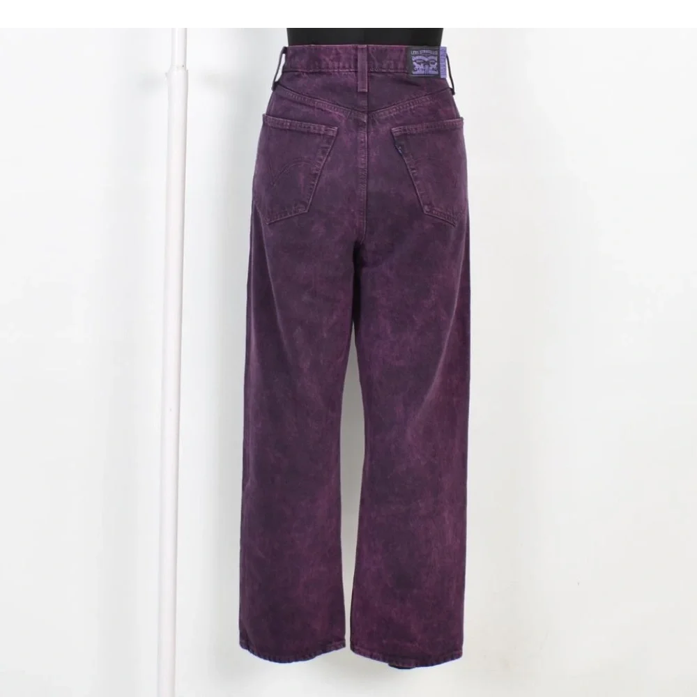 Levi’s X Deepika Padukone Straight Leg High Waisted Purple Denim Jeans Size 30 - Picture 2 of 16